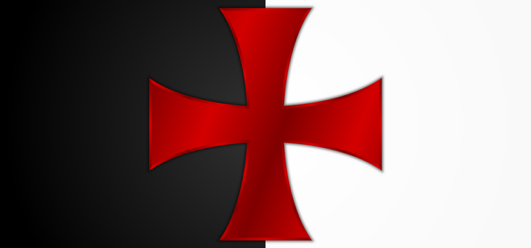 Das Zeichen der Templer, ein rotes Kreuz.